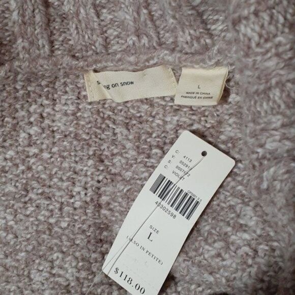 Sleeping on Snow Anthropologie Violet  Marled Off Shoulder Sweater Size Large - Picture 9 of 11